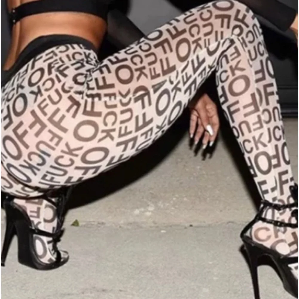 👑HOST PICK👑Rare F*CK OFF Leggings W/ Footy’s R Perfect 4 Clubbing R lounge Wear